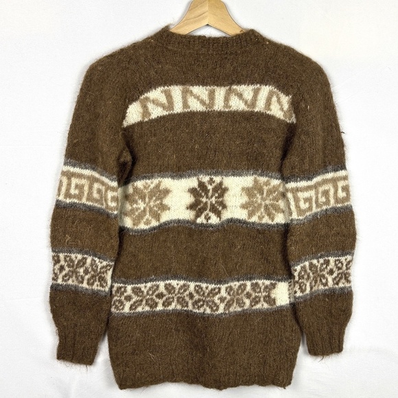 100% Alpaca Wool Women's Pullover Sweater Sz S/M Hand Made in Peru Boho Hippie - Picture 5 of 8
